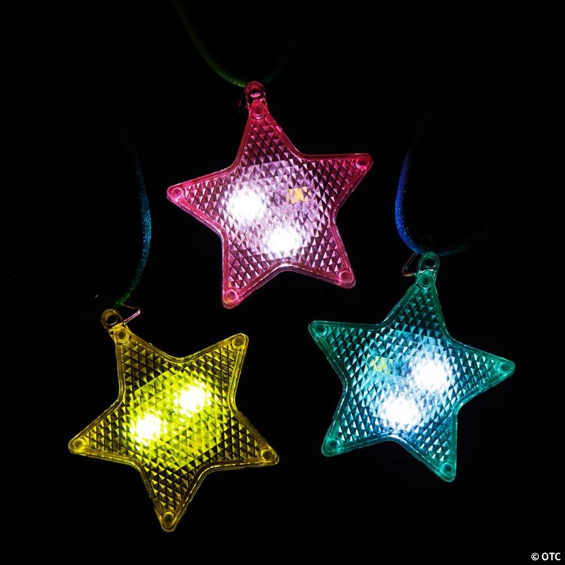 Light-Up Star Necklaces - 12 Pc.