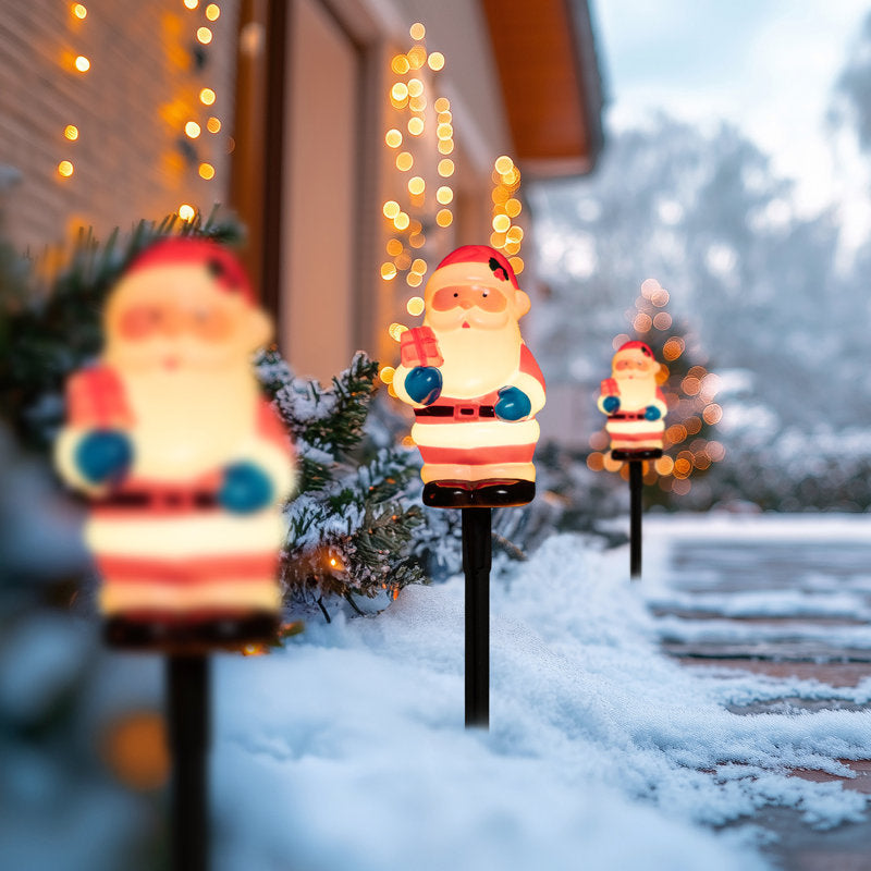 Lighted Santa Claus Christmas Pathway Markers 16"