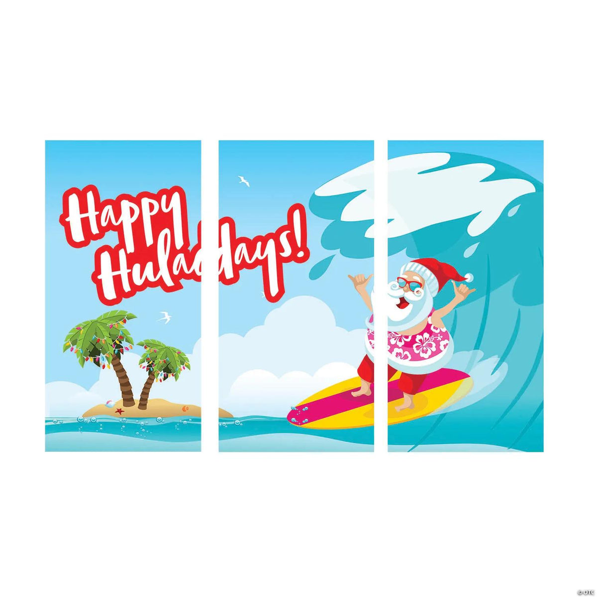 Luau Santa Backdrop - 3 Pc.