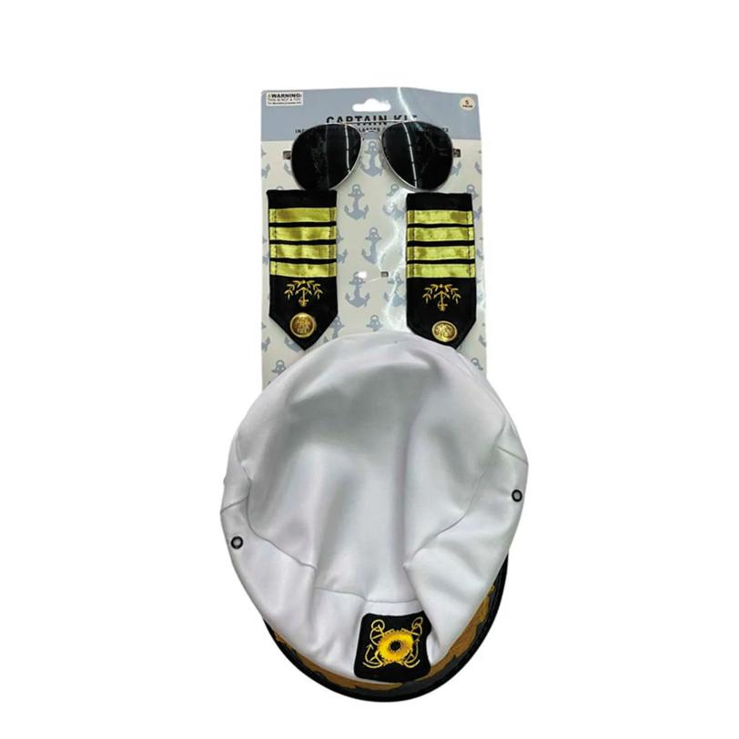 Adults Boat Captain Costume Accessory Kit - 4 Pc.
