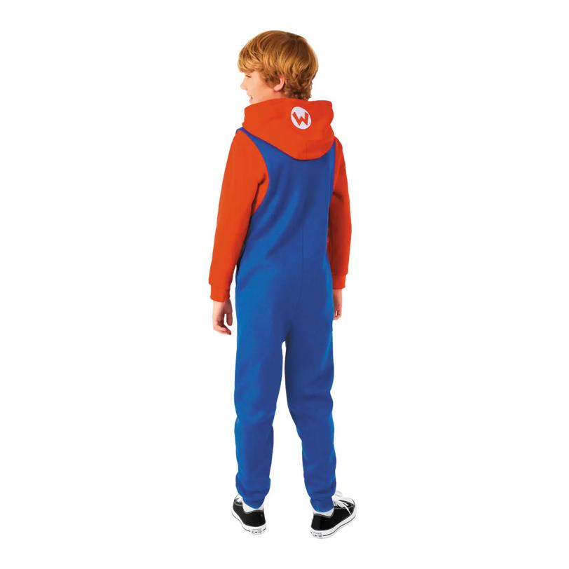 Kids Super Mario Bros. Mario Hooded Onesie Costume