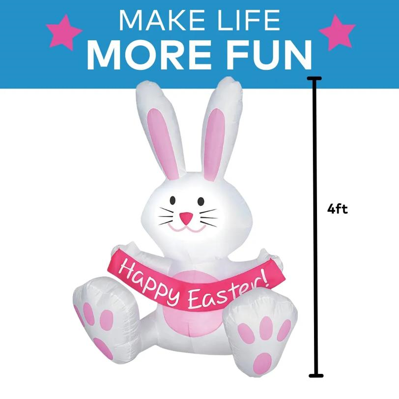Happy Easter Bunny Airblown 4 Feet