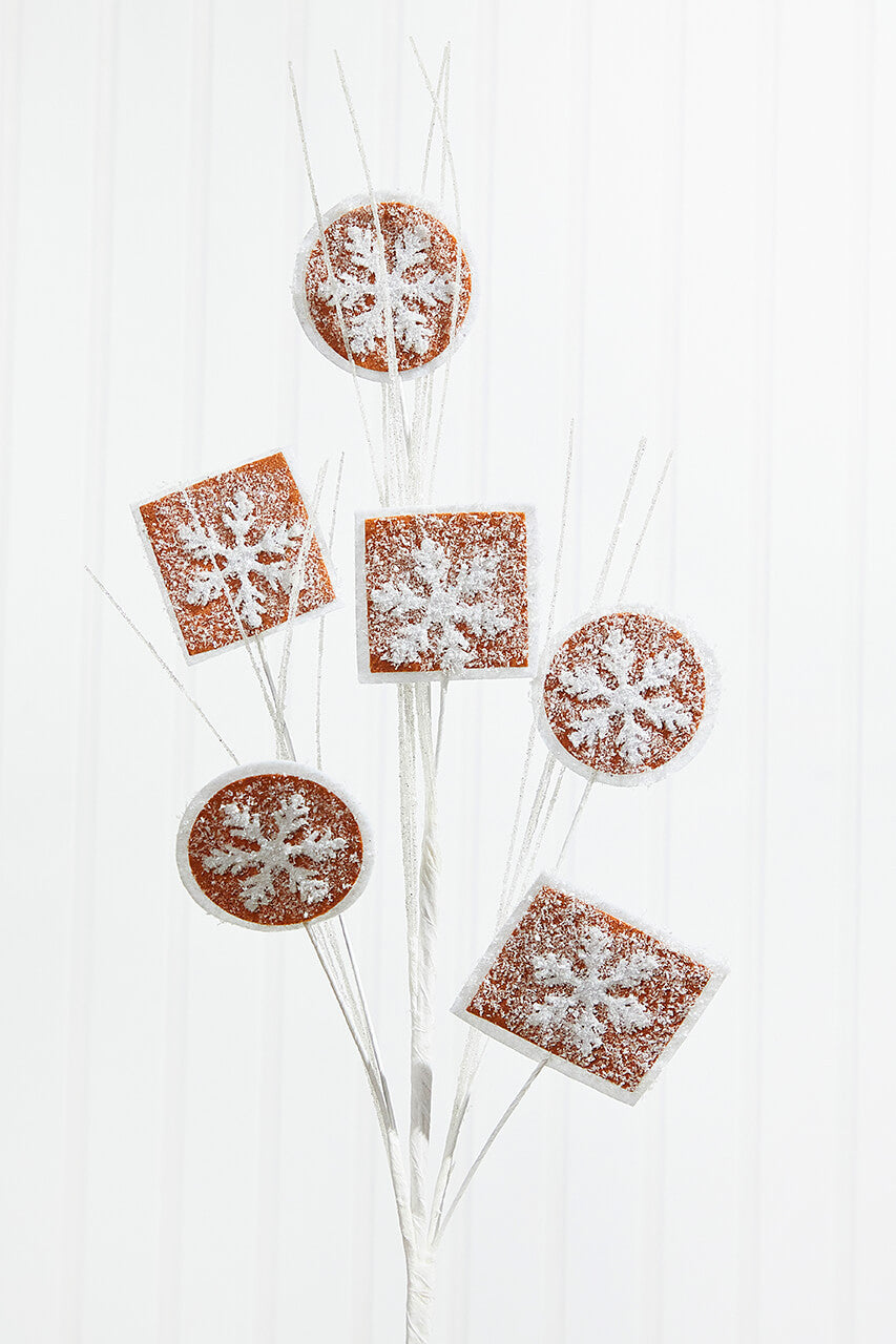 25" Gingerbread Cookie Stem Artificial Christmas Holiday Pick