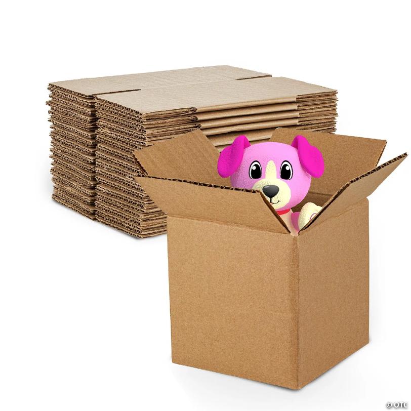 MT Products Brown Corrugated Cardboard Shipping Boxes 6" x 6" x 6" - Pack of 10