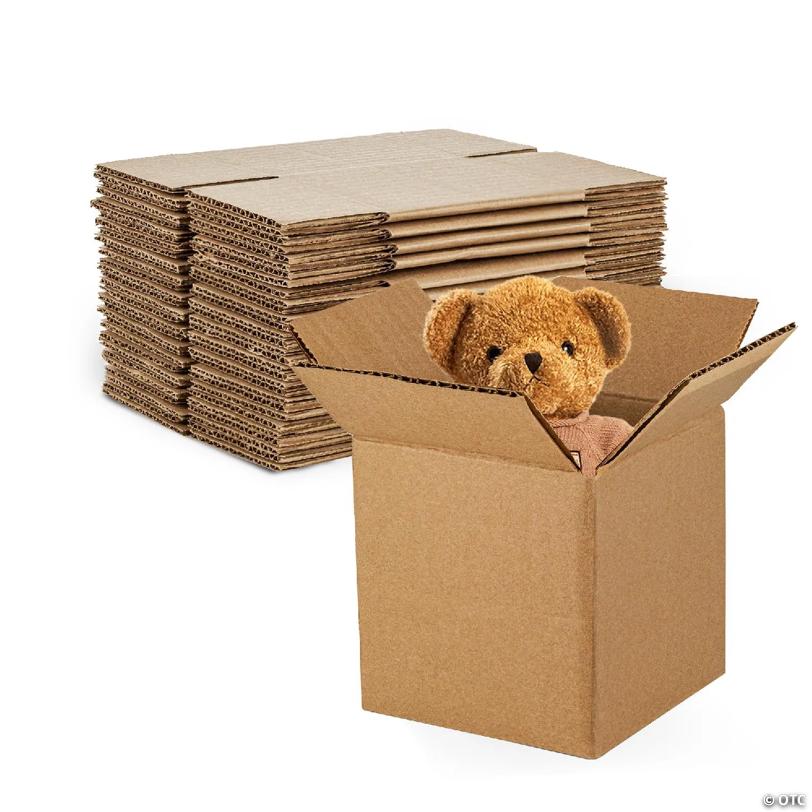 MT Products Sturdy Kraft Corrugated Cardboard Small Shipping Boxes and Mailing boxes for shipping - Size: 4" x 4" x 4" Cube sized (15 Pieces) - Made in the USA