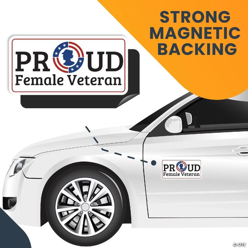 Magnet Me Up Proud Female Veteran Military Magnet Decal, 6.5x3 Inch, Perfect for Car, Truck, SUV Or Any Magnetic Surface, Gift, In Support of Women Veterans