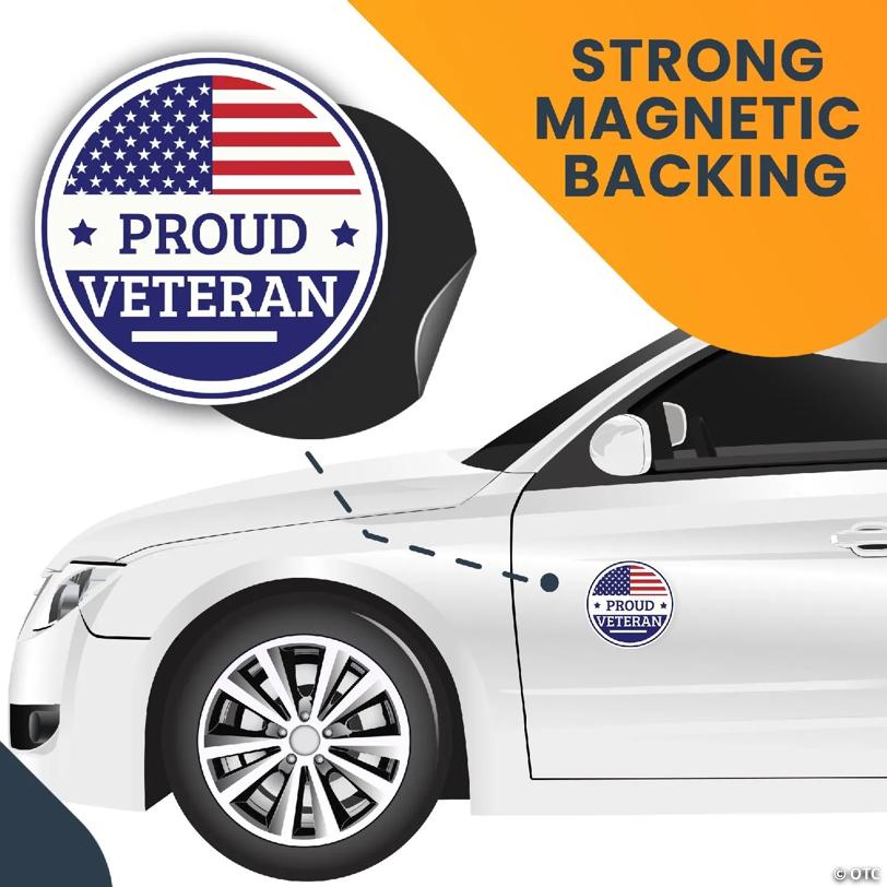 Magnet Me Up Proud Veteran Patriotic Red White and Blue Military Magnet Decal, 5 Inch