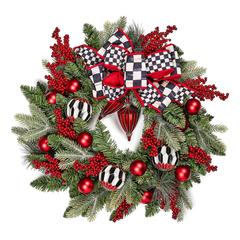 24" Christmas Wreath as a festive door display