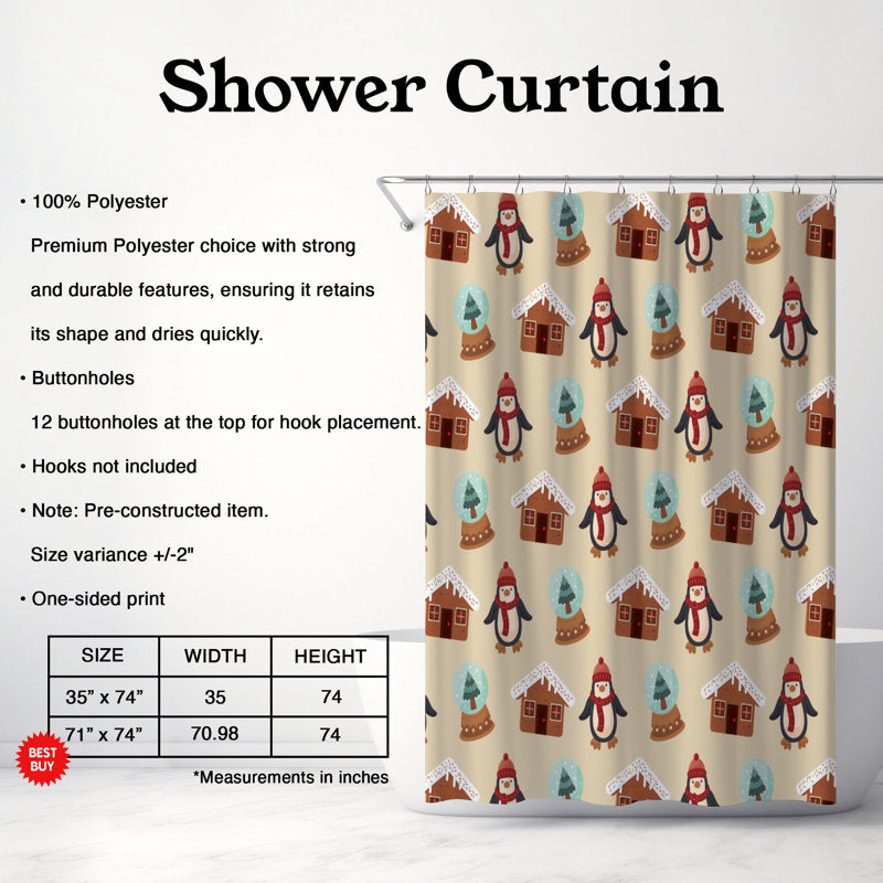 Merry Magic - 1 Piece Standard Shower Curtain