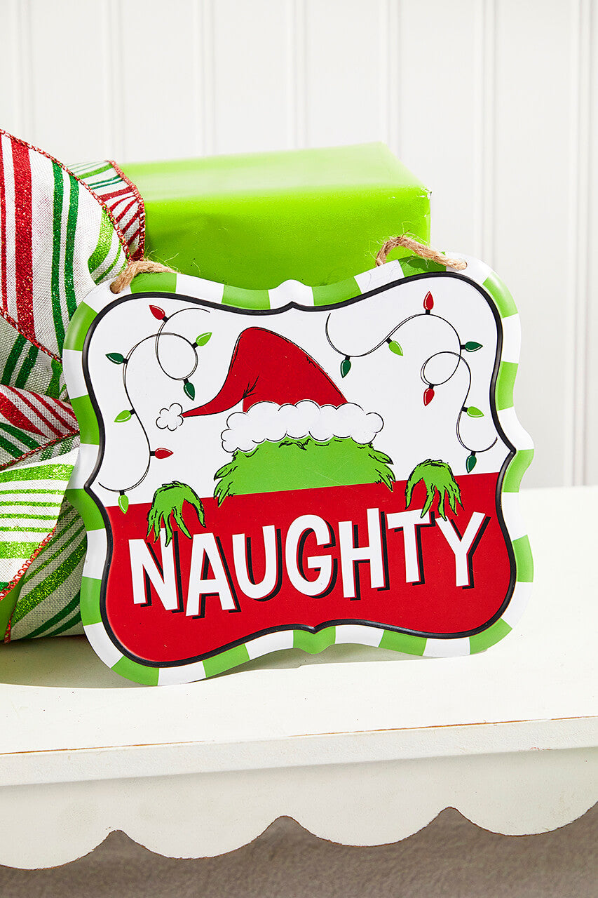 7" × 6" Tin Furry Green Monster Ornament Whimsical Holiday Sign Décor