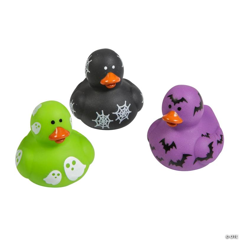 Mini Halloween-Printed Rubber Ducks - 24 Pc.
