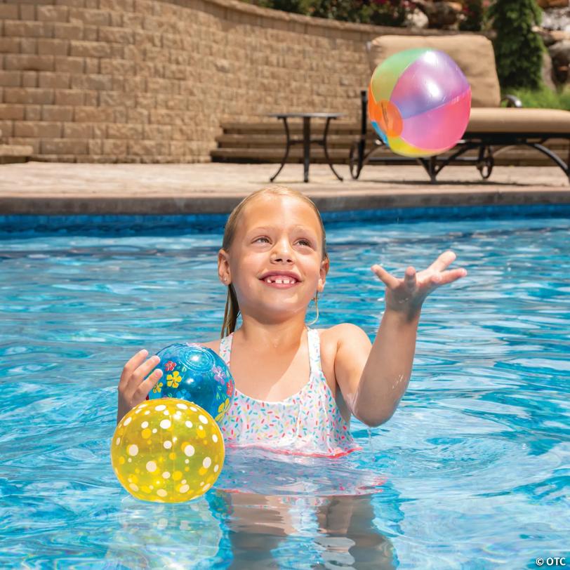 Mini Inflatable Patterned 5" Vinyl Beach Ball Assortment - 25 Pc.