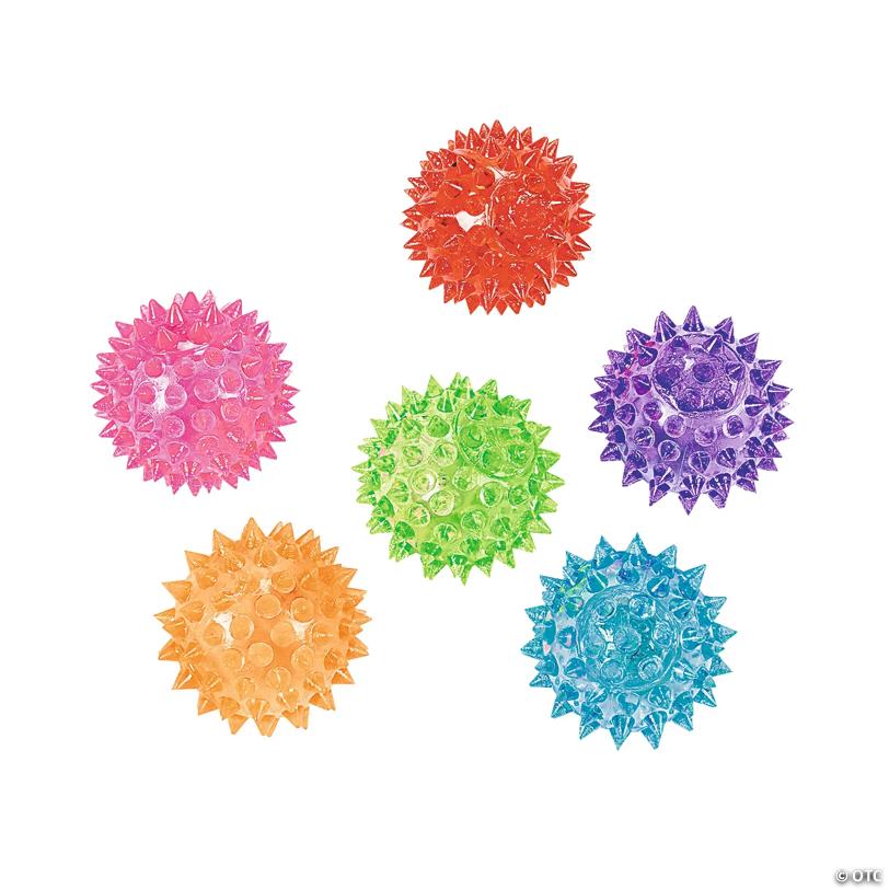 Mini Light-Up Spike Balls - 12 Pc.