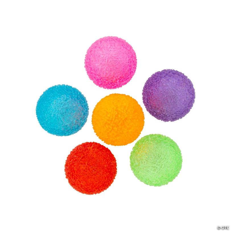 Mini Light-Up Textured Bouncy Balls - 12 Pc.