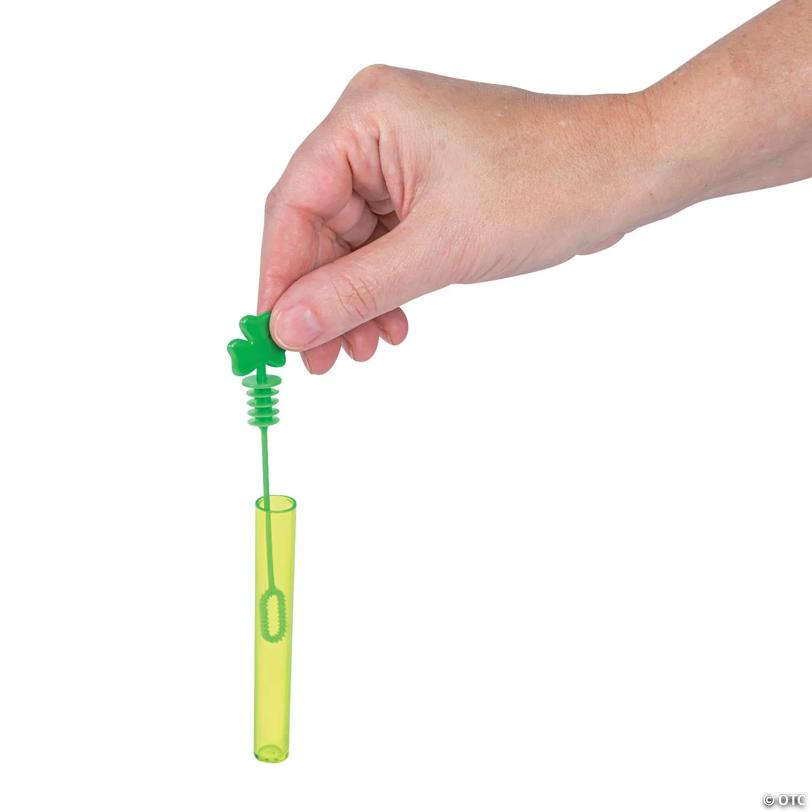 Mini Shamrock Bubble Tubes - 24 Pc.
