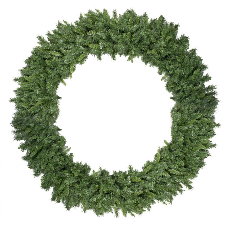 Artificial Pine Christmas Wreath displayed on a front door