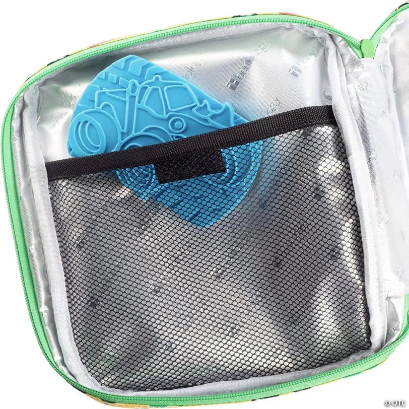 Monster Truck Reusable Hard Ice Pack for Bento Lunch Boxes, Coolers or Bags (3 Pack)- Keeps Food Cold for Hours - Store in Freezer- Slim, Lightweight, BPA Free,