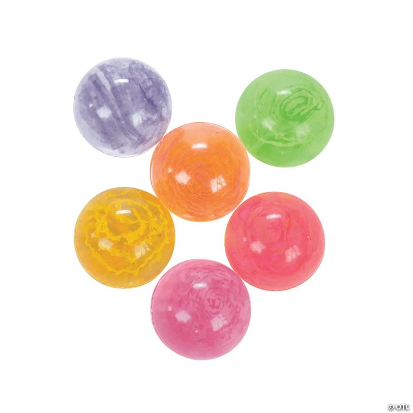 Neon Confetti Bouncy Ball Assortment - 12 Pc.