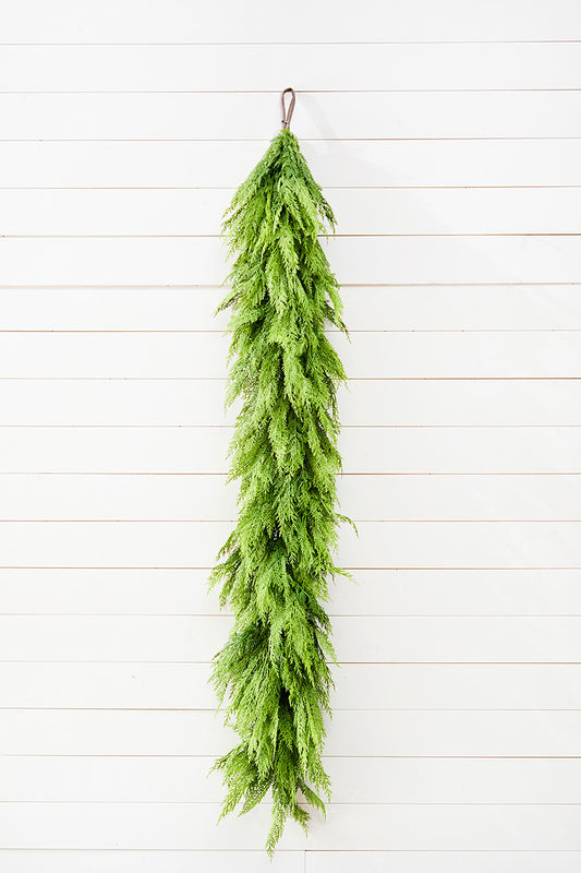 72" Deluxe Real Touch Cedar Garland Lifelike Artificial Cedar for Holiday & Year-Round Decor