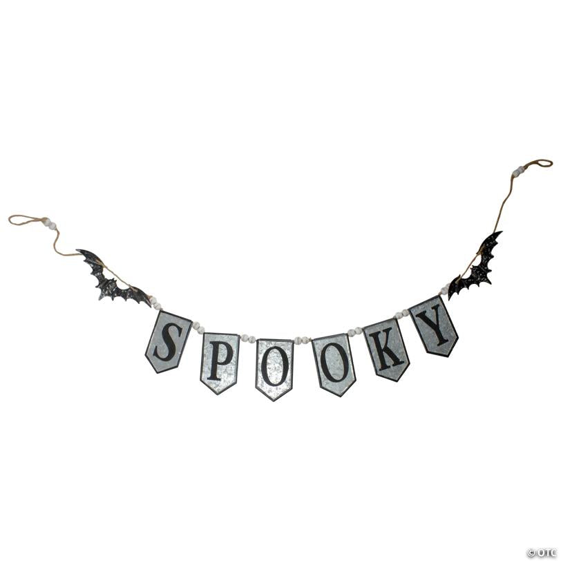 Northlight 7' Metal SPOOKY Bats Halloween Banner