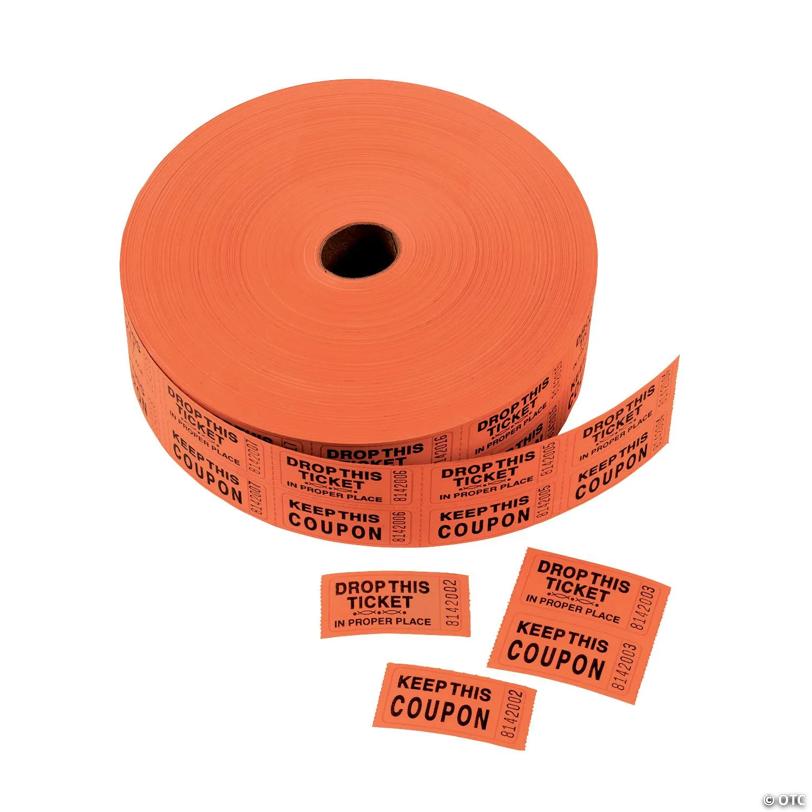 Orange Coupon Double Roll Tickets | USA Decoration®