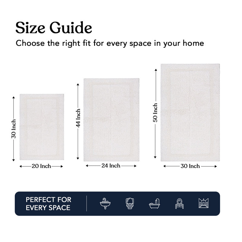 Organic Cotton Reversible Bath Mat – 3000 GSM, GOTS Certified, Ultra-Thick & Super Absorbent | Soft, Plush & Quick-Drying Bathroom Rug