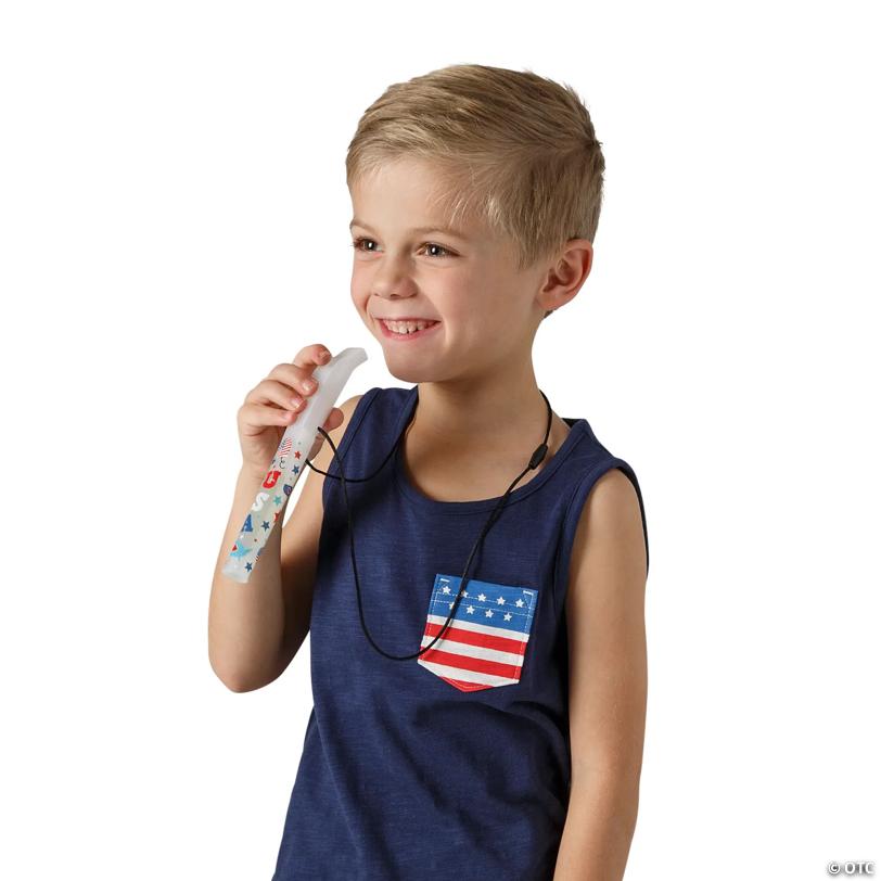 Patriotic Glow Whistle Necklace - 6 Pc.