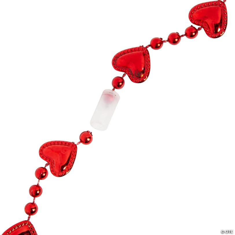 Patriotic Metallic Bead Necklaces with Hearts - 24 Pc.