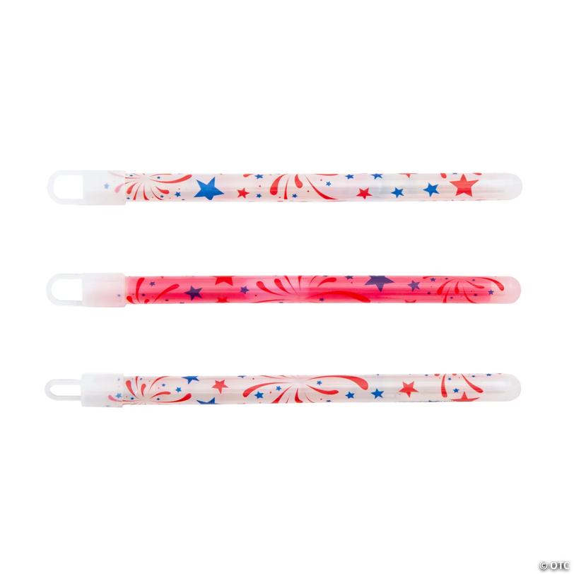 Patriotic Print Glow Sticks - 12 Pc.