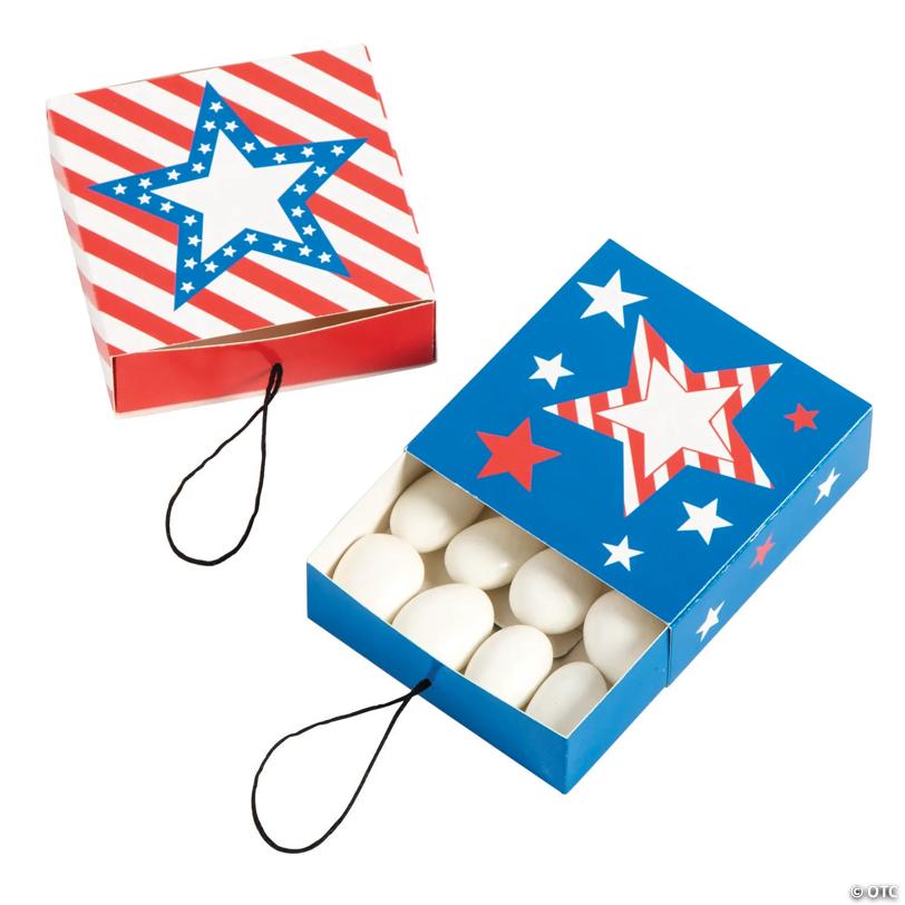 Patriotic Pull Favor Boxes - 24 Pc.