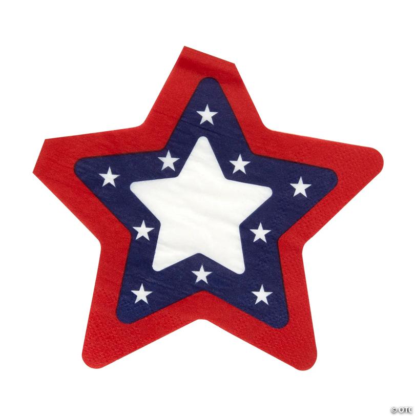 Patriotic Star Party Luncheon Napkins - 16 Pc.