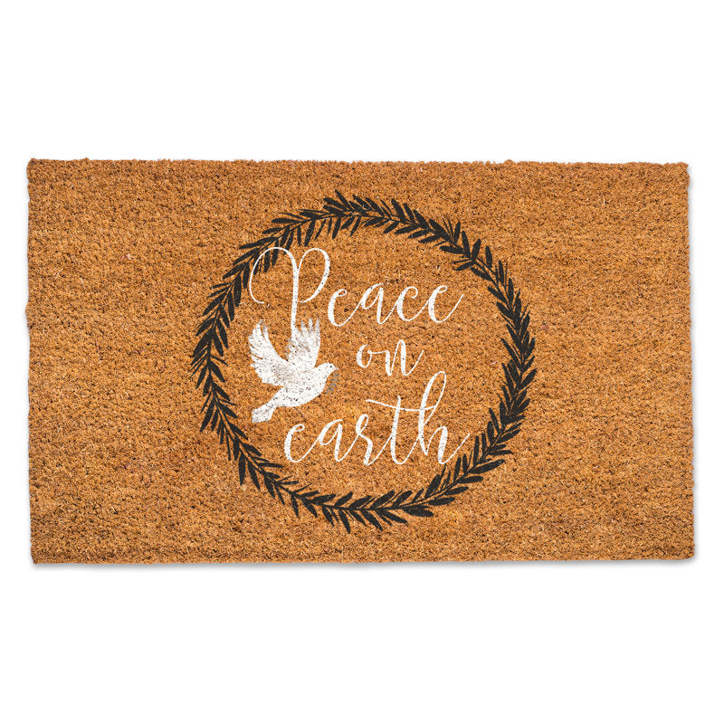 Peace on Earth Wreath Coir Doormat