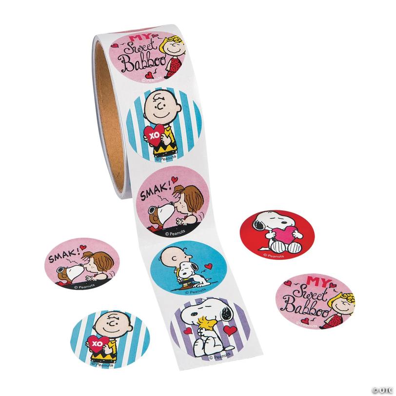 Peanuts® Valentine Sticker Roll - 100 Pc. | USA Decoration®
