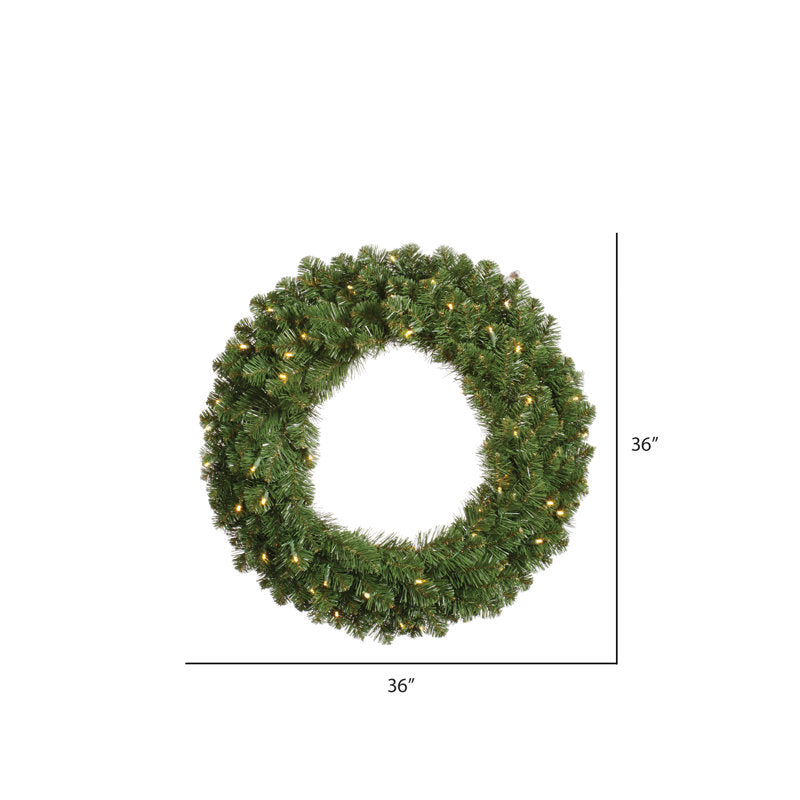 13.78" Farmhouse Fir Christmas Wreath displayed on a front door