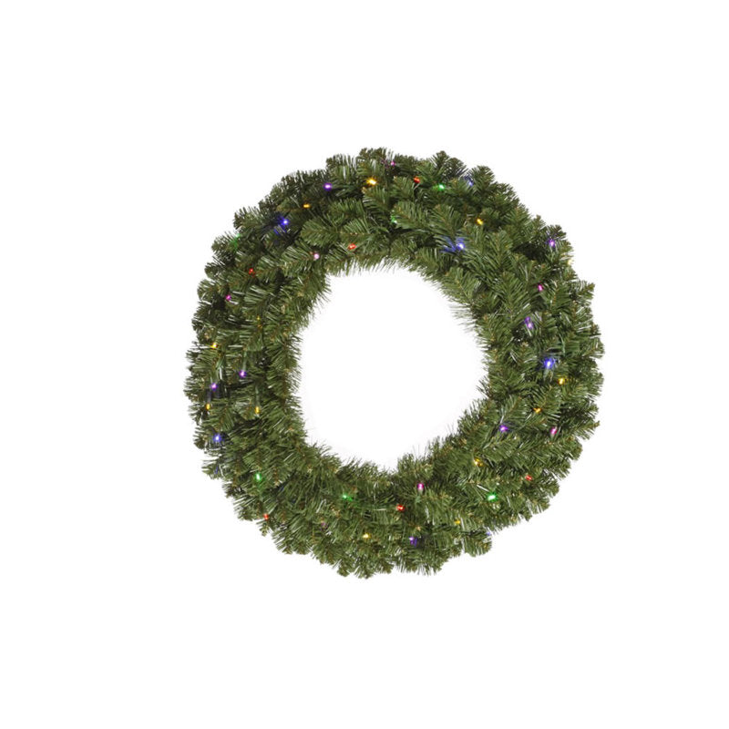 24" Farmhouse Artificial Cypress Christmas Wreath as a festive door display