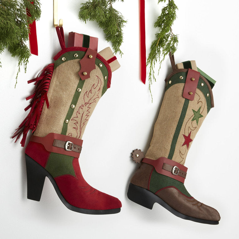 Personalization Mall Cowgirl Boot Christmas Stocking