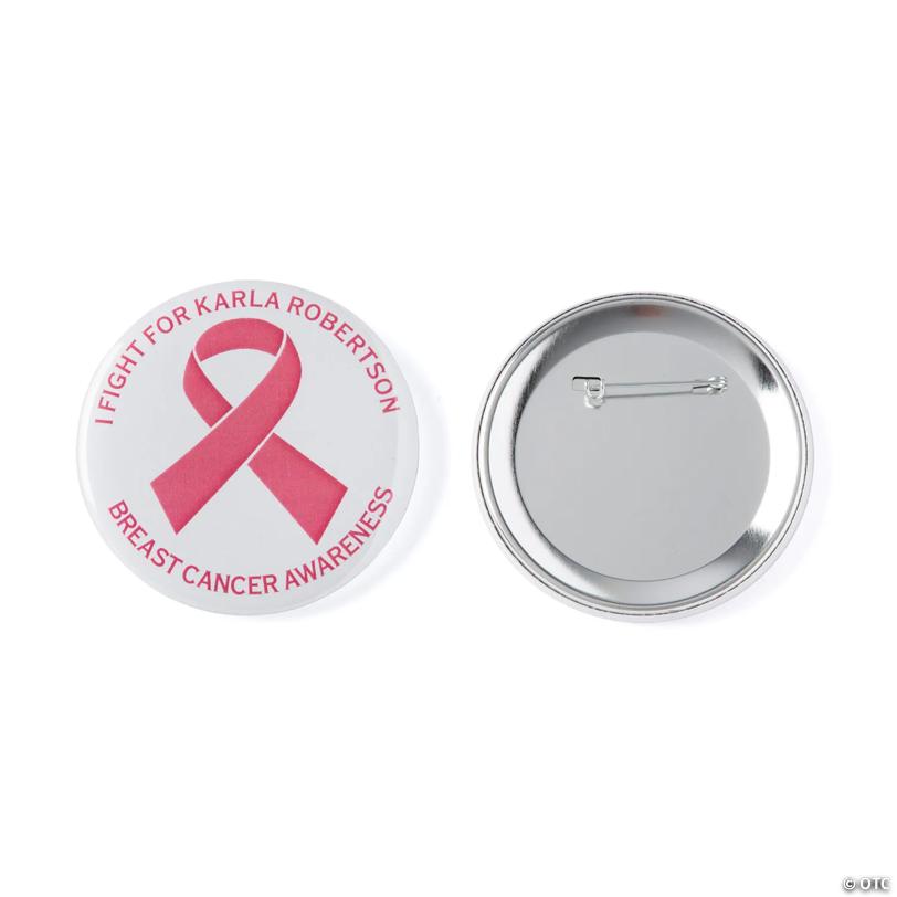 Personalized Awareness Ribbon Buttons - 12 Pc.