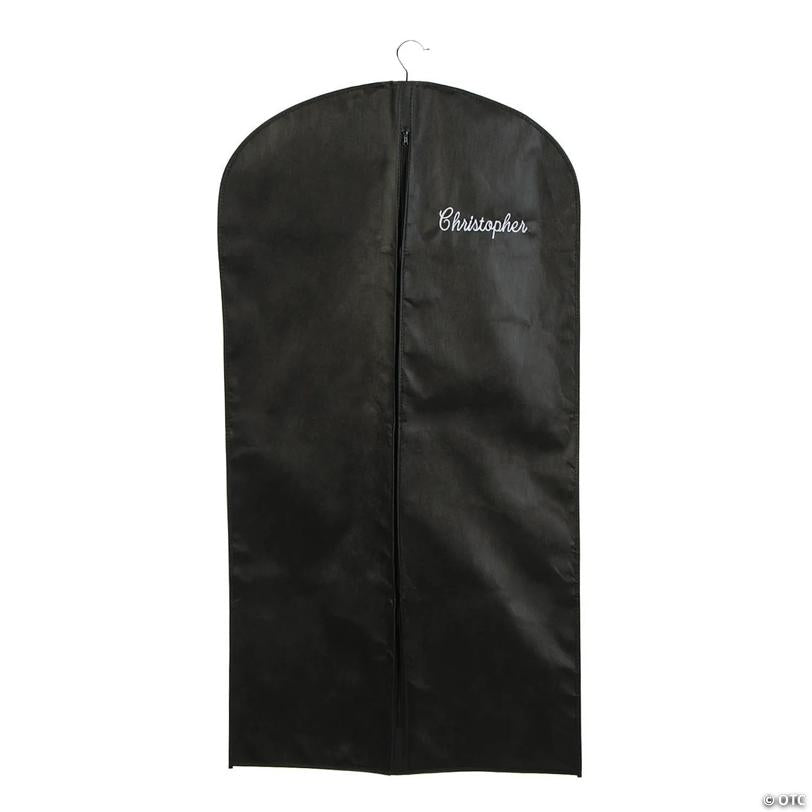 Personalized Black Garment Bag with Zipper