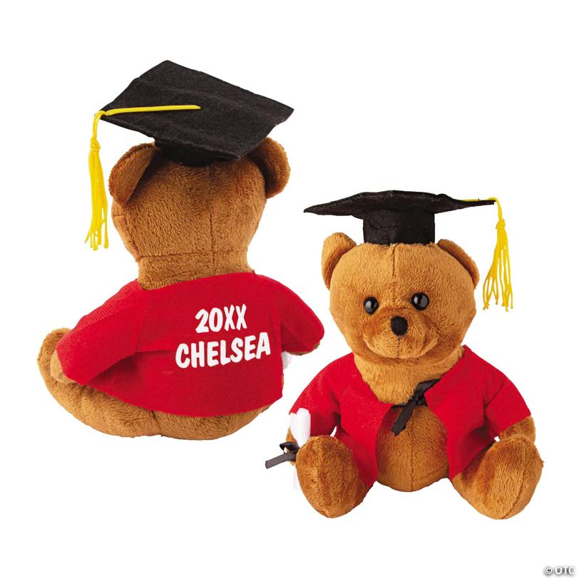 Personalized Graduation Stuffed Bear - Red | USA Decoration®