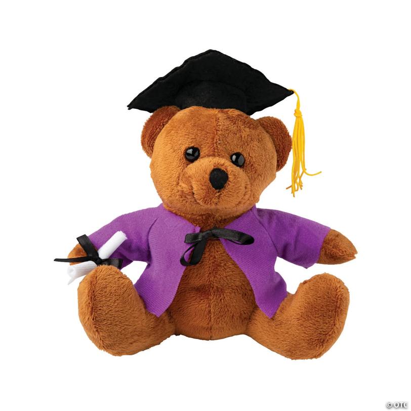 Personalized Graduation Stuffed Bear with Purple Shirt | USA Decoration®