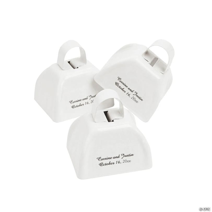 Personalized White Cowbells - 12 Pc. | USA Decoration®