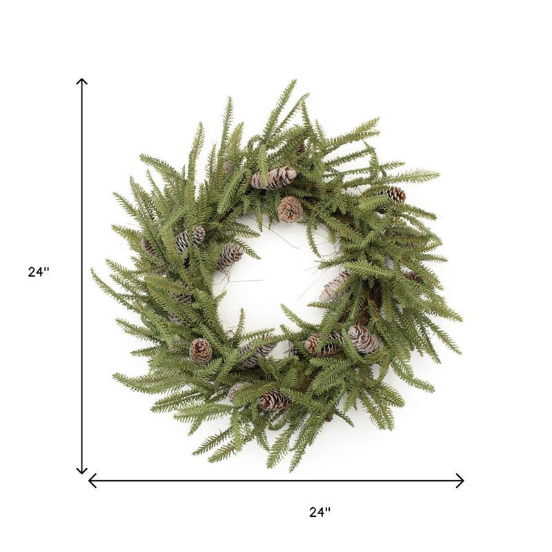 Pine and Pinecone Wreath 24"D