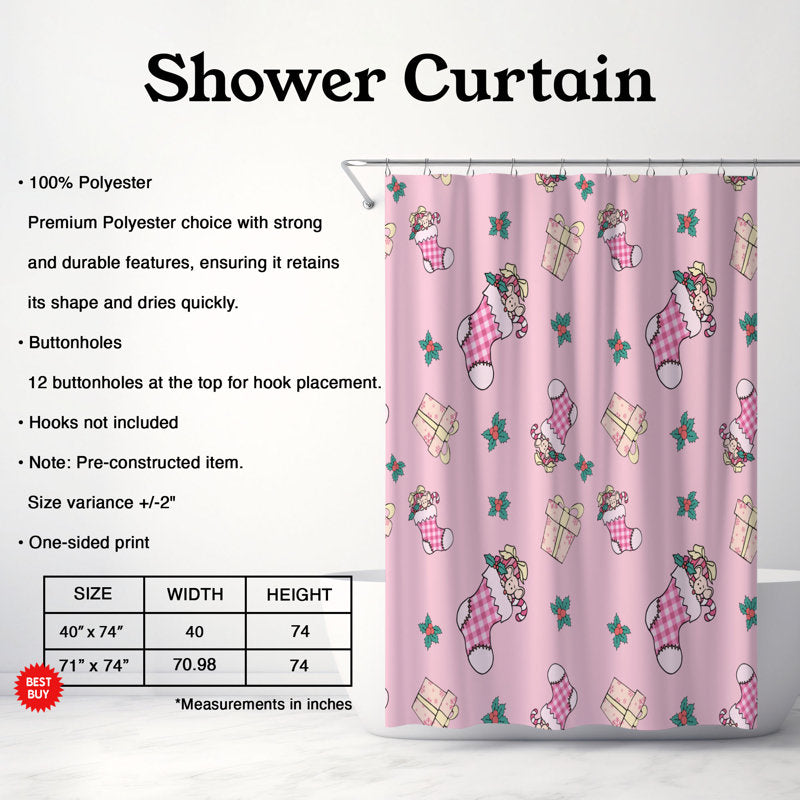 Pink Cheer - 1 Piece Standard Shower Curtain