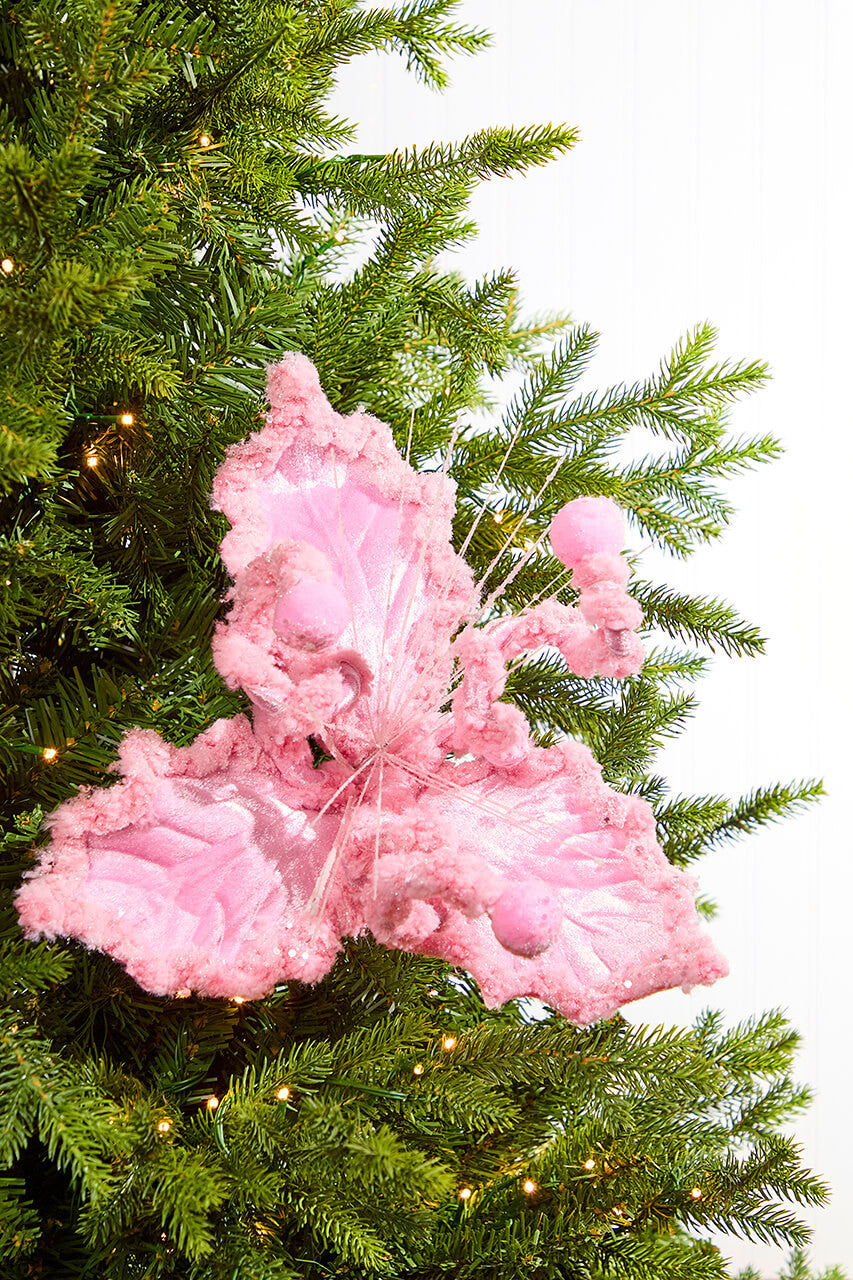 10 Inch Pink Holly Stem with 22 Inch Stem Length and 16 Inch Flower Head Diameter