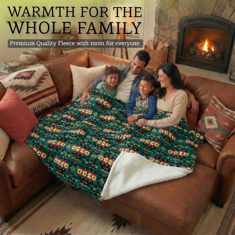 Plush Western Fleece Blanket, with Sherpa Reverse