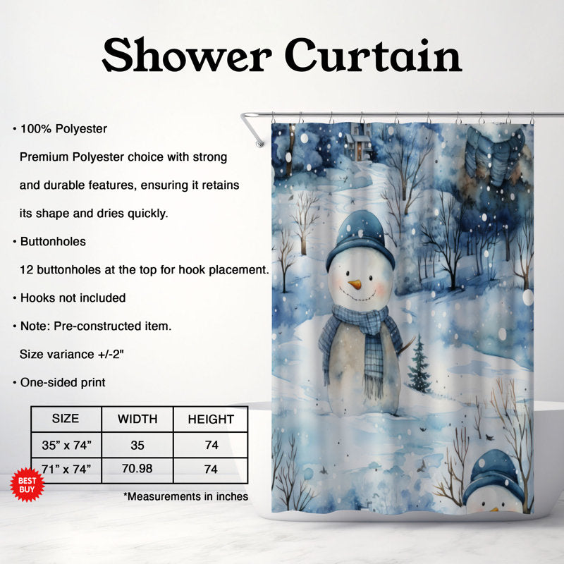 Polar Snowman - Premium Shower Curtain