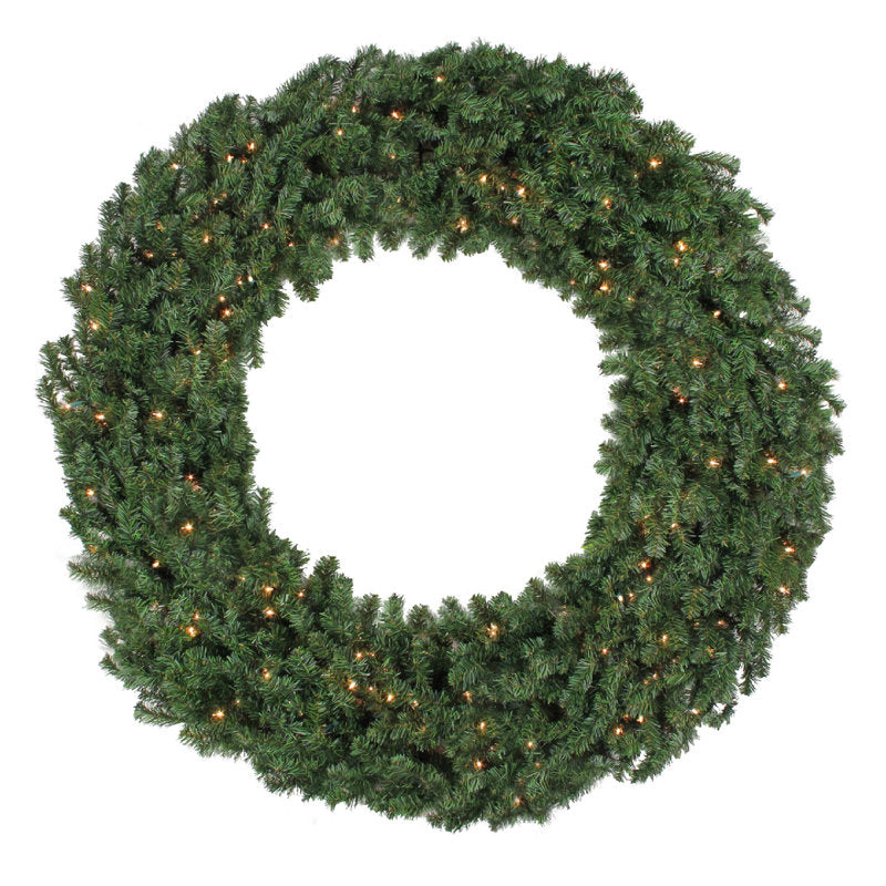 Pre-Lit Artificial Pine Christmas Wreath as a festive door display
