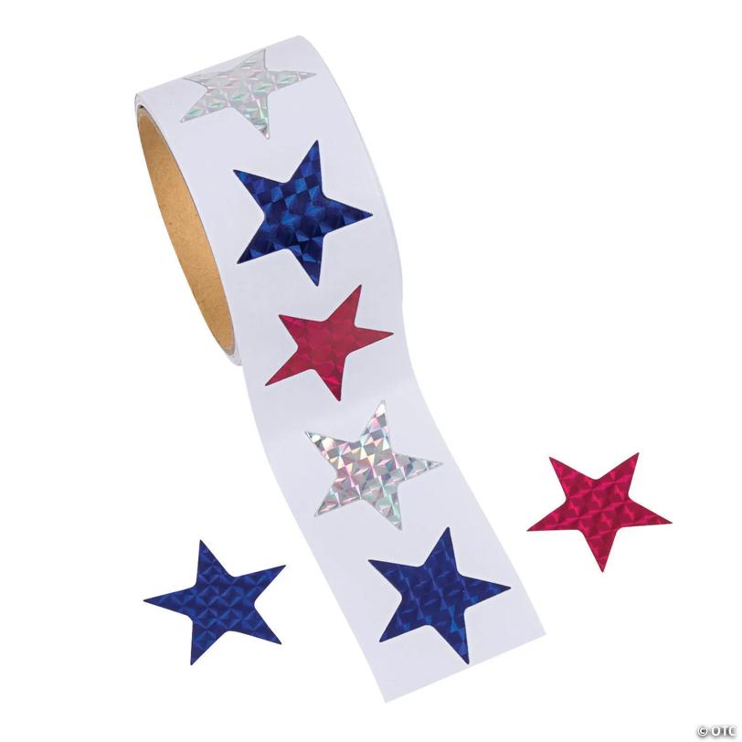 Prismatic Star Sticker Roll - 100 Pc. | USA Decoration®