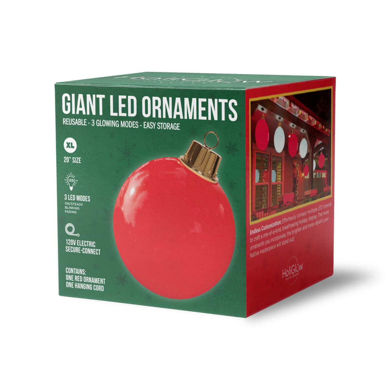 20" Inflatable LED Ornament – Red Holiday Decor