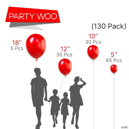 Red Balloons 130 Pcs Different Sizes Of 18 12 10 5 Inch Matte Red Latex Balloon Arch Kit Garland For Valentine'S Day Graduation Memorial Day Christmas Birthday